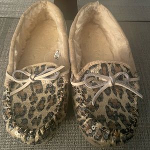 Cheetah print sequin moccasin